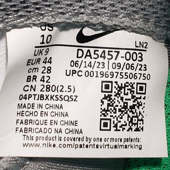 Nike Vapor Edge Elite 360 2 Silver Black White Football Cleats DA5457-003 Mens10 - Picture 12 of 12